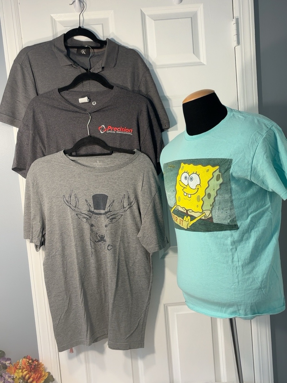 5 pc men’s medium shirt bundle graphic tees polo
